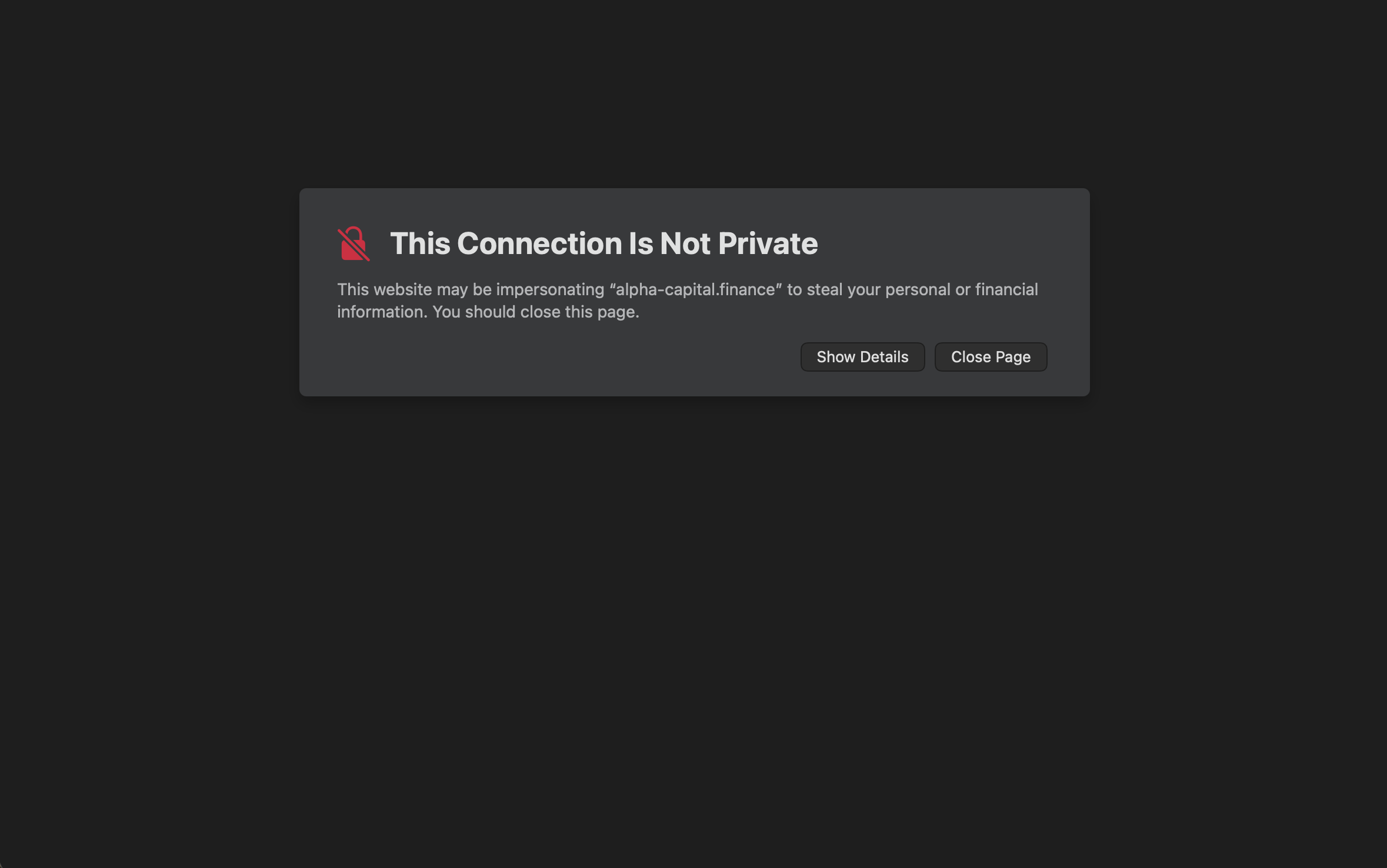 Alpha-Capital.finance scam review showing major red flags