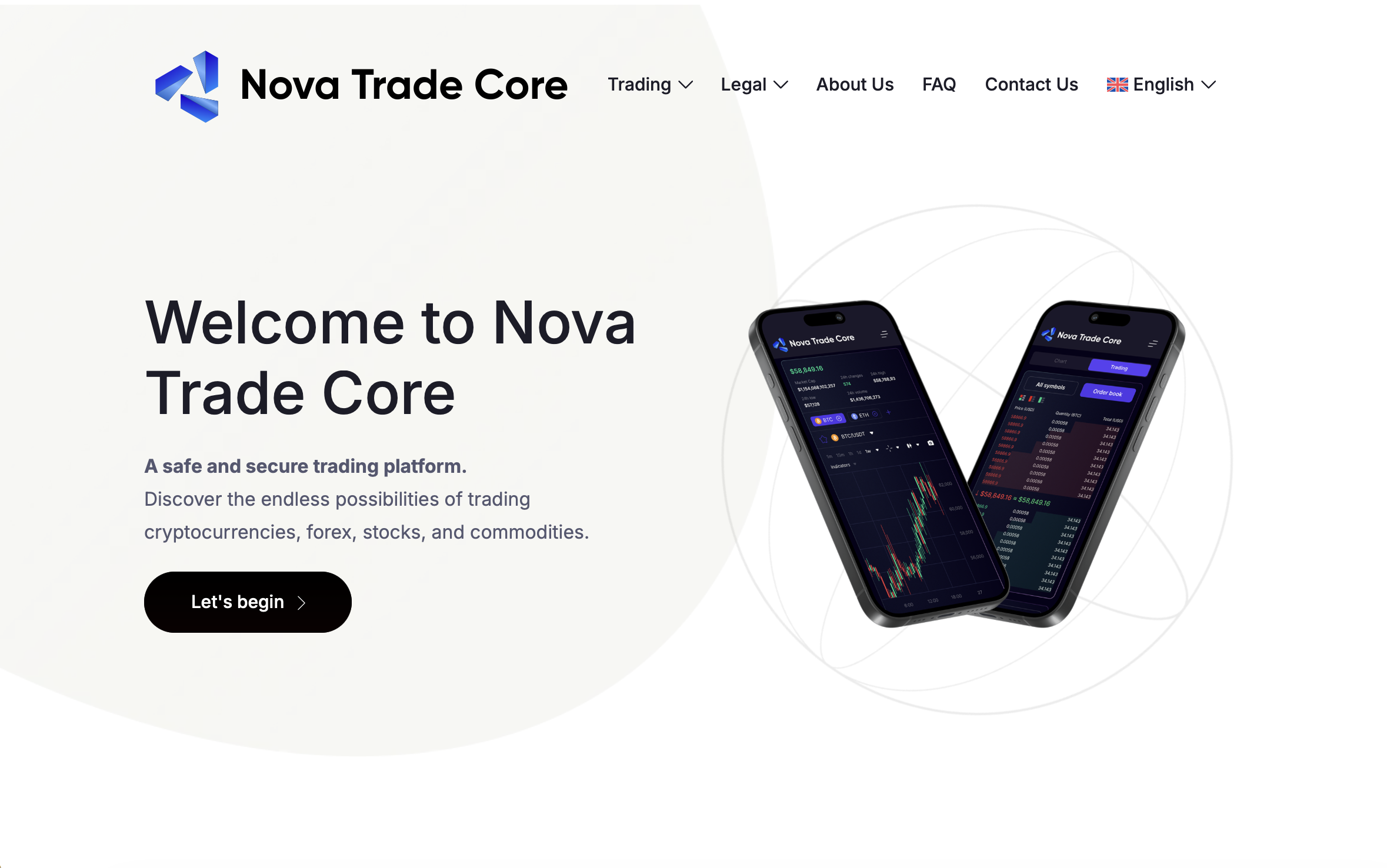 Illustration of a scam trading website with warning signs, highlighting Novatradecore.com as fraudulent compared to regulated brokers.