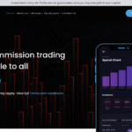 Tradein24.com website homepage showing the platform’s trading dashboard and promotional claims.