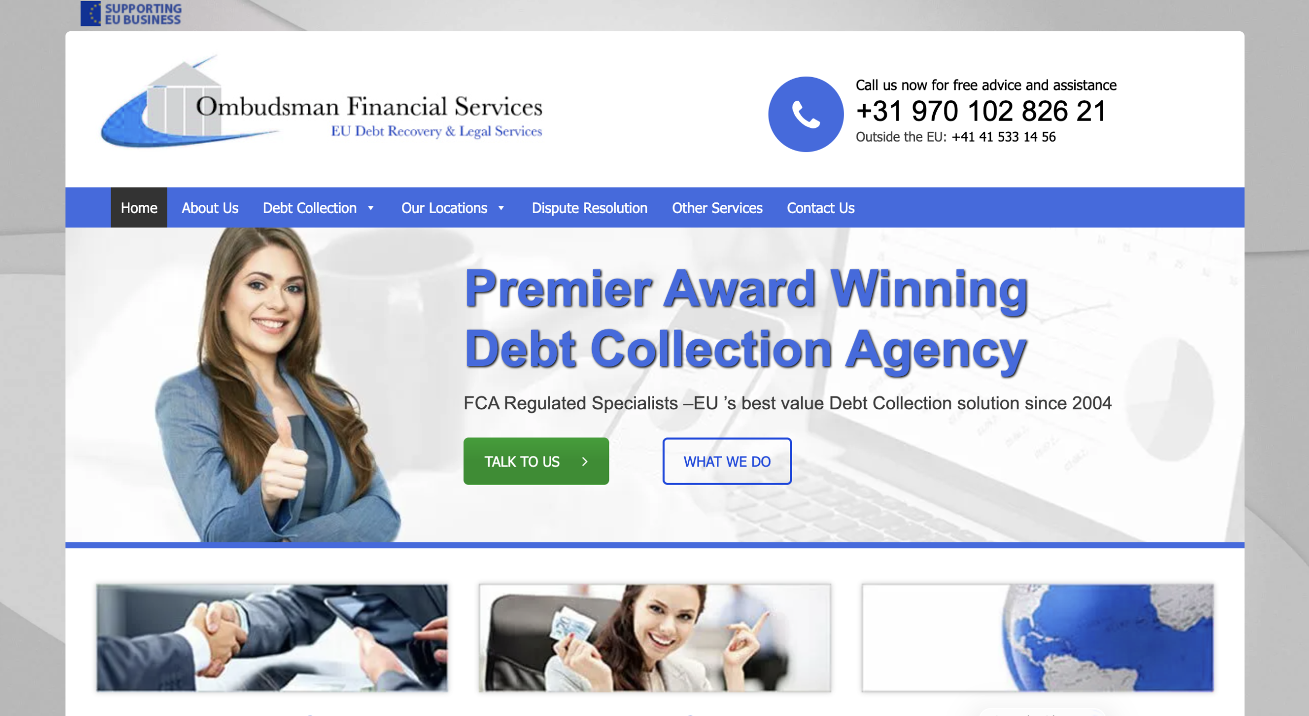Screenshot of Ombudsman-FS.co financial services platform interface