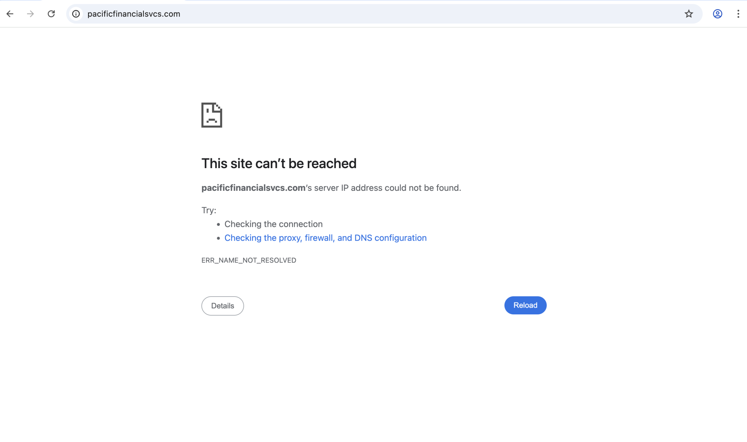 pacificfinancialsvcs platform warning
