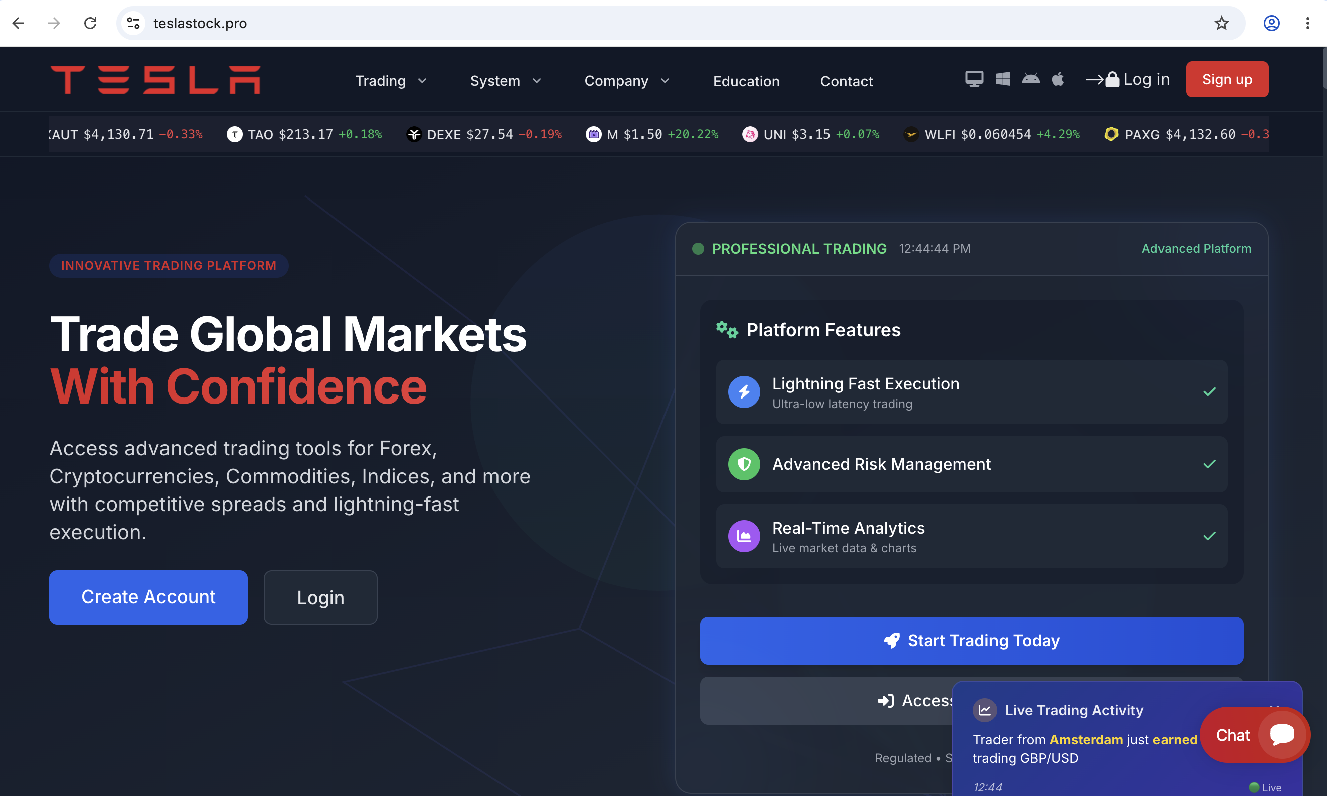 teslastock.pro platform overview